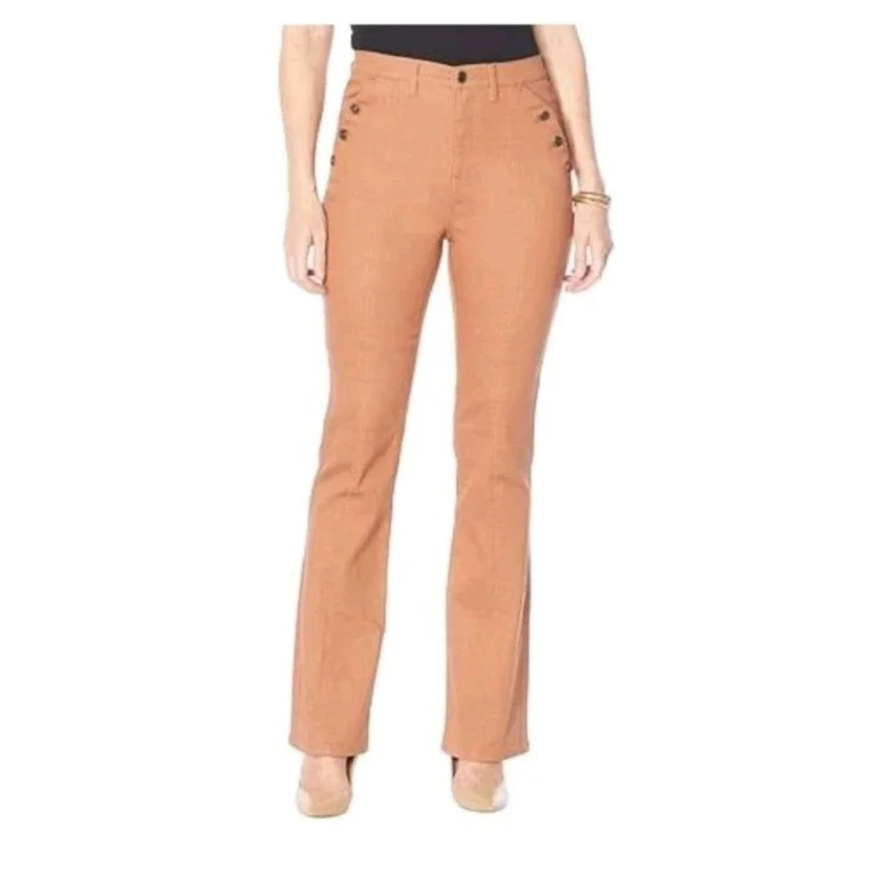 DG2 by Diane Gilman Rust Brown Pants Stretch Boot-Cut Women's Jeans Size 12T NWT